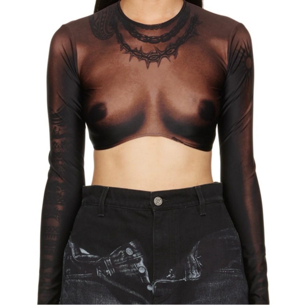 Jean Paul Gautier Brown Graphic Long sleeve T-Shirt